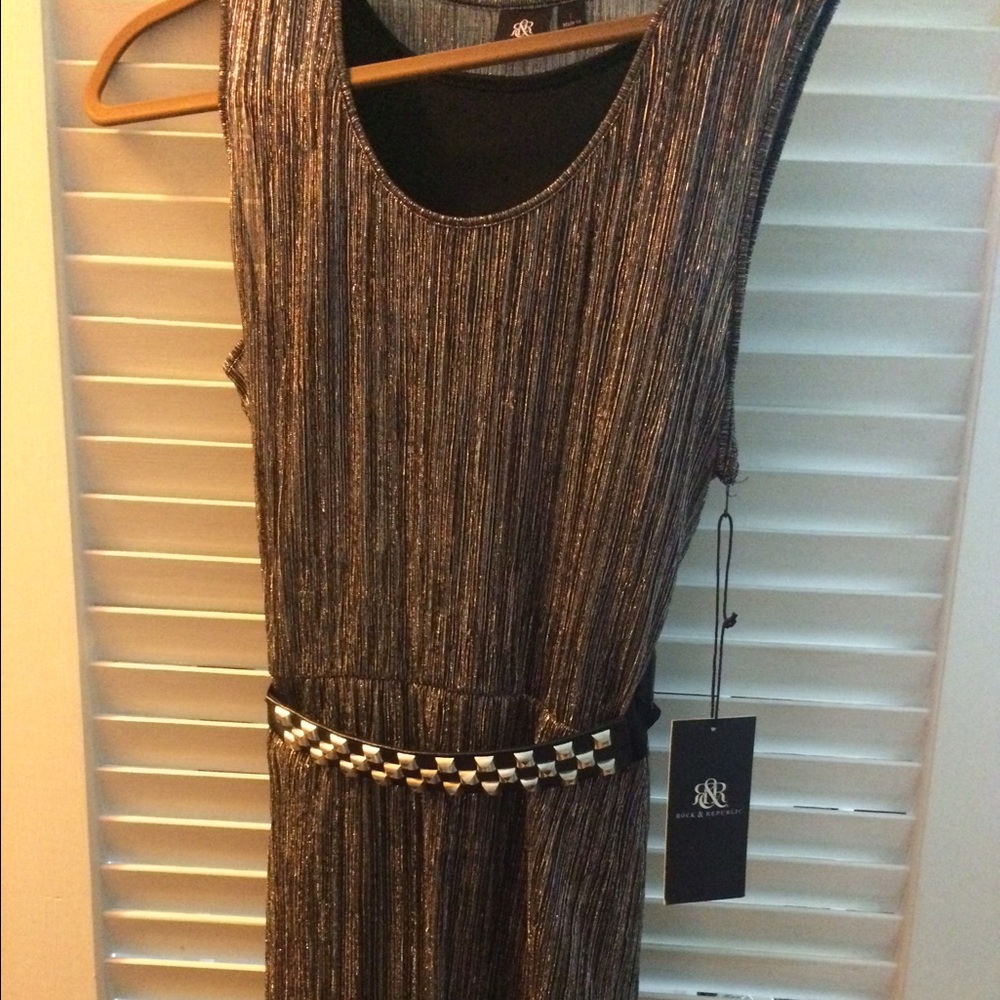 Rock & Republic metallic belted dress